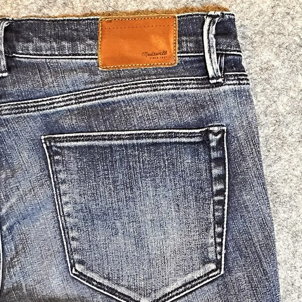 Madewell Women’s 27 Skinny‎ Skinny Ankle Jeans Dark Blue Stretch Denim Ankle Zip
